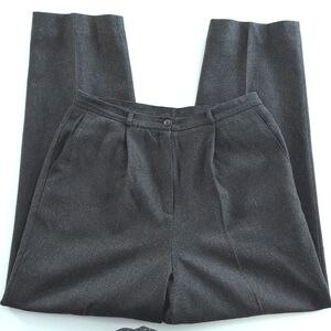 Vintage wool high-waist pleated, tapered leg trousers. 16T. Worthington.